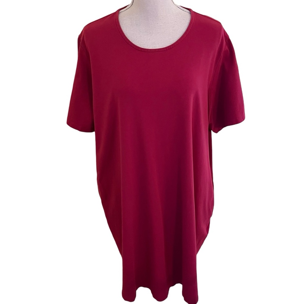 Universal Standard Berry Scoop Neck Short Sleeve "Halie" Tee Shirt Dress…